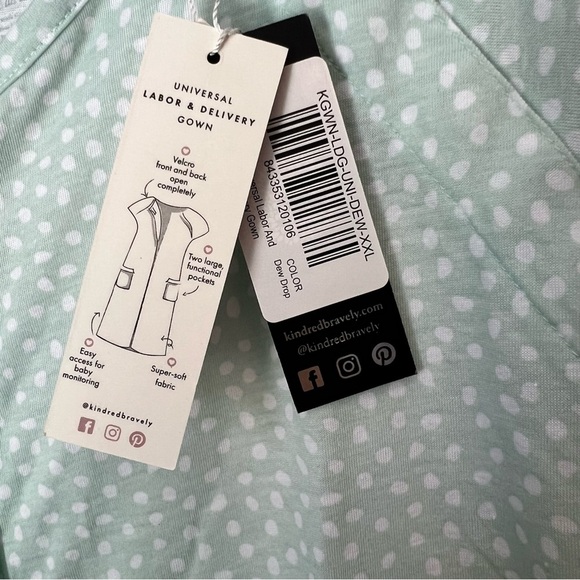 Kindred Bravely Mint Green Polka Dot Labor & Delivery Gown - Picture 6 of 6